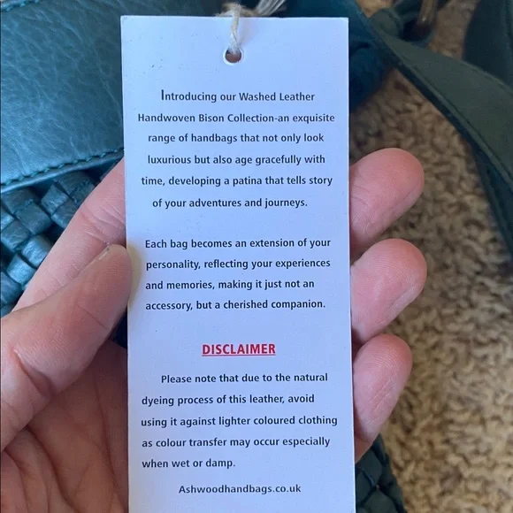 Ashwood teal woven leather satchel - Picture 4 of 8